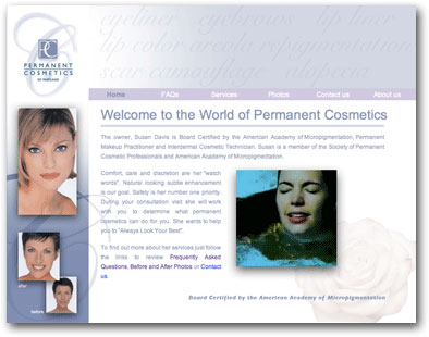 Permanent Cosmetics of Maryland Website